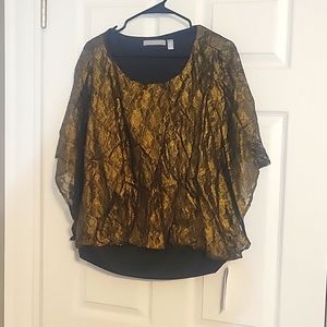 Gold / Black dress shirt